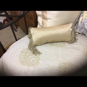 Gold Long Pillow with Trim